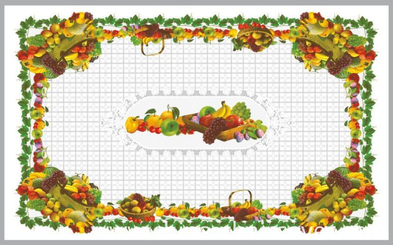 LFGB 80*130cm New Independent Design PVC Material Transparent Printed Tablecloth